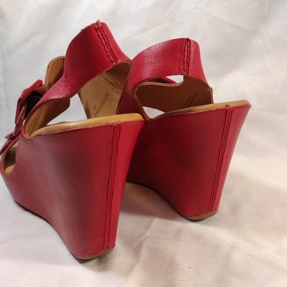 Kork-Ease Susie Wedge Platform Sandals in Red - Picture 9 of 12